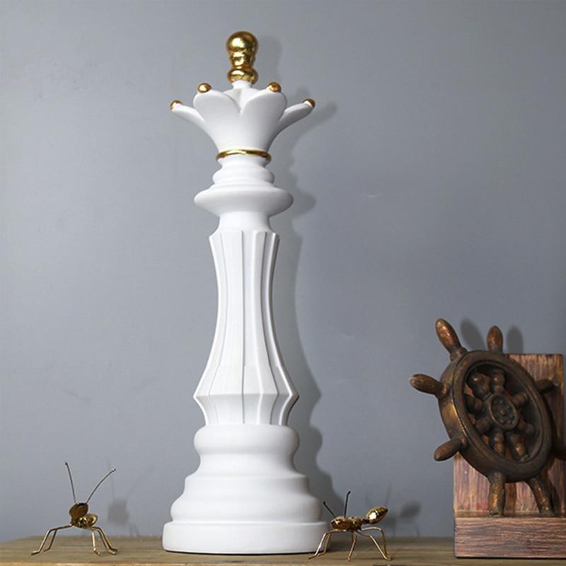 Unique Black White Chess Decor Figure