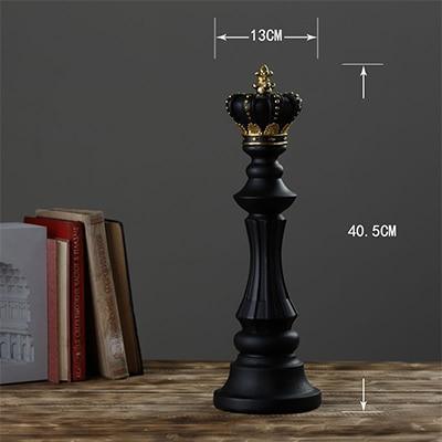 Unique Black White Chess Decor Figure