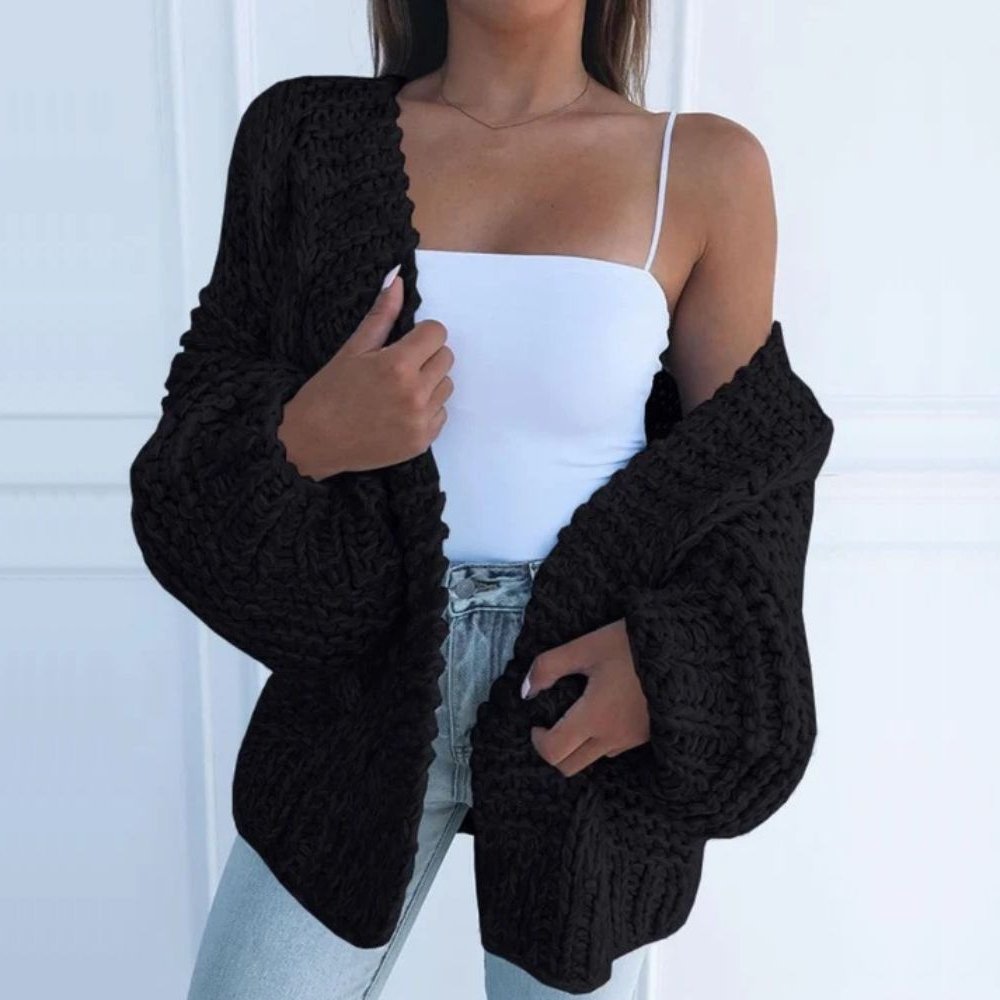 Women's Cozy Cable Knit Winter Cardigan Sweater - BritishElegance