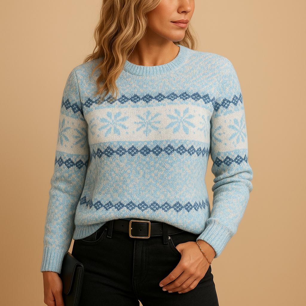 Christmas sweater with festive print for ladies | Lotte