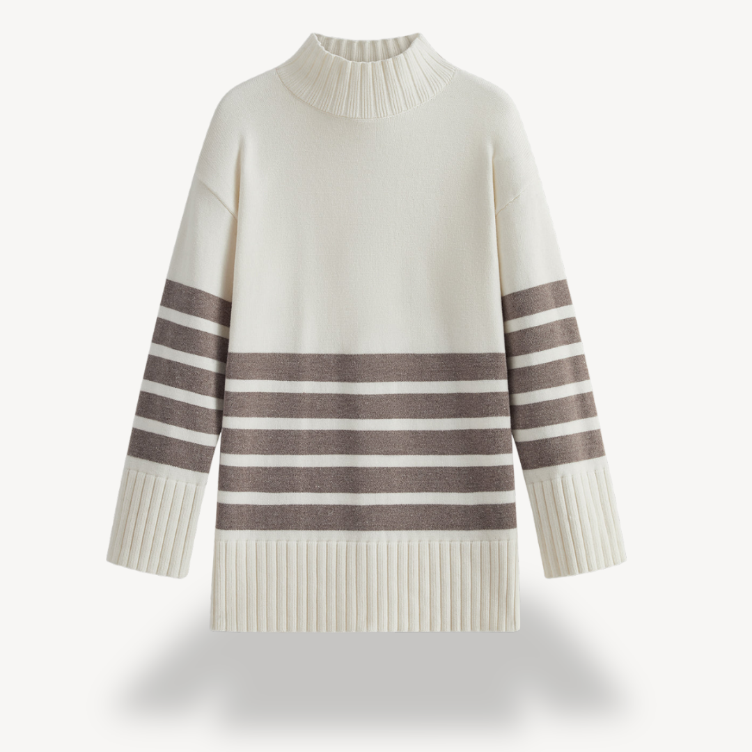 Striped Knit Sweater for Women