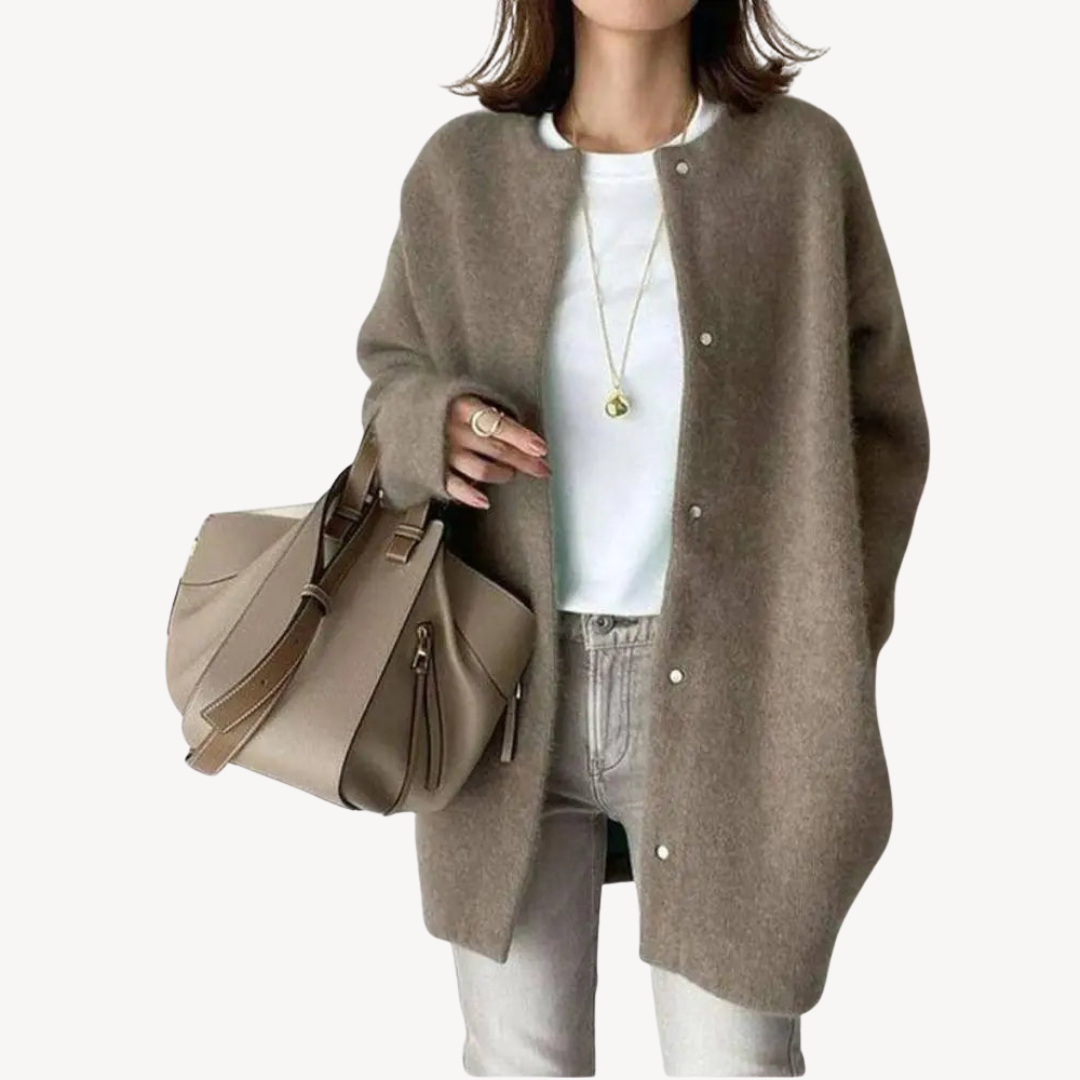 Button-Down Wool Cardigan for Women
