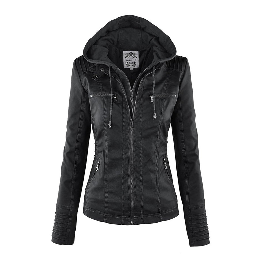 Women's Fitted Leather Biker Jacket