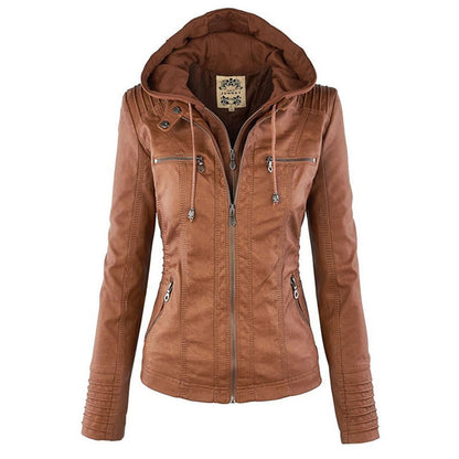 Women's Fitted Leather Biker Jacket