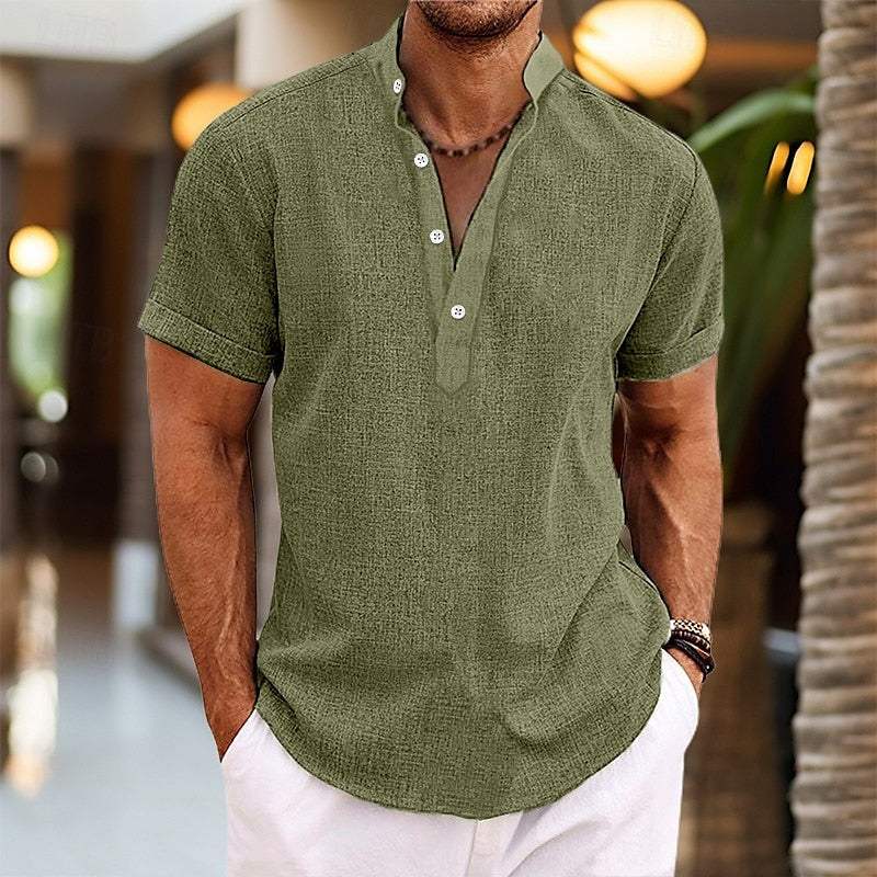 Slim Fit Casual Short Sleeve Mens Shirt