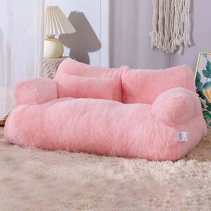 Cozy Pet Bed with Elevated Edge for Cats and Dogs