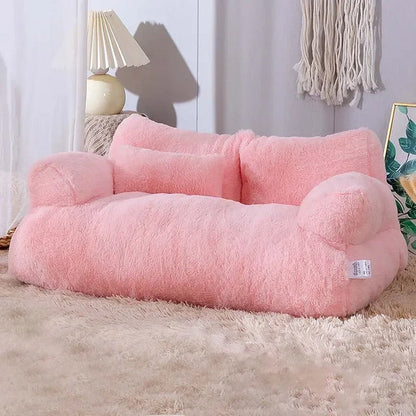 Cozy Pet Bed with Elevated Edge for Cats and Dogs