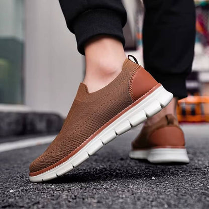Flex Slip-on - Knit Stretch Comfort Breathable Shoes Brown