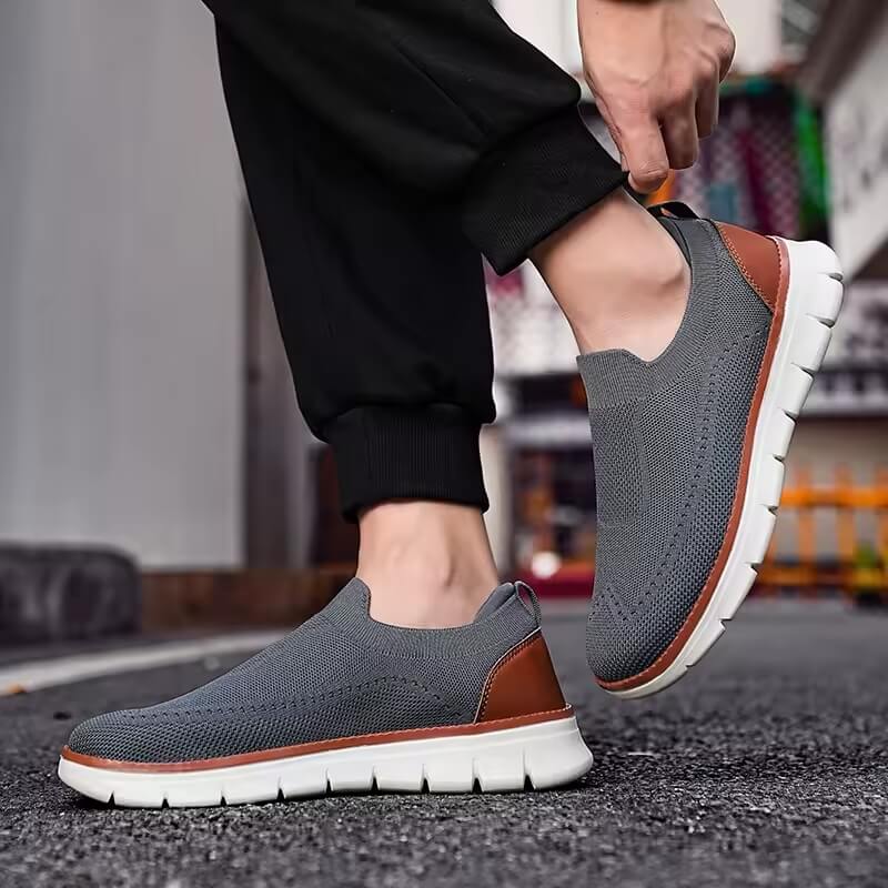 Flex Slip-on - Knit Stretch Comfort Breathable Shoes Gray