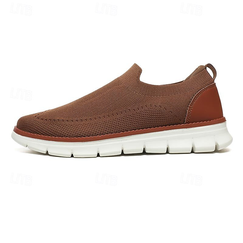 Flex Slip-on - Knit Stretch Comfort Breathable Shoes Brown