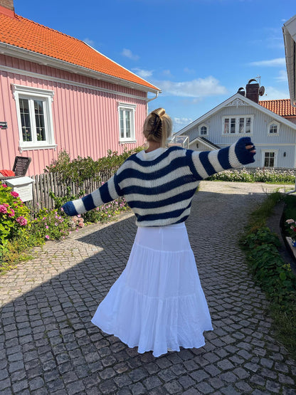 Knitted and Striped Oversized Women's Sweater - Harper
