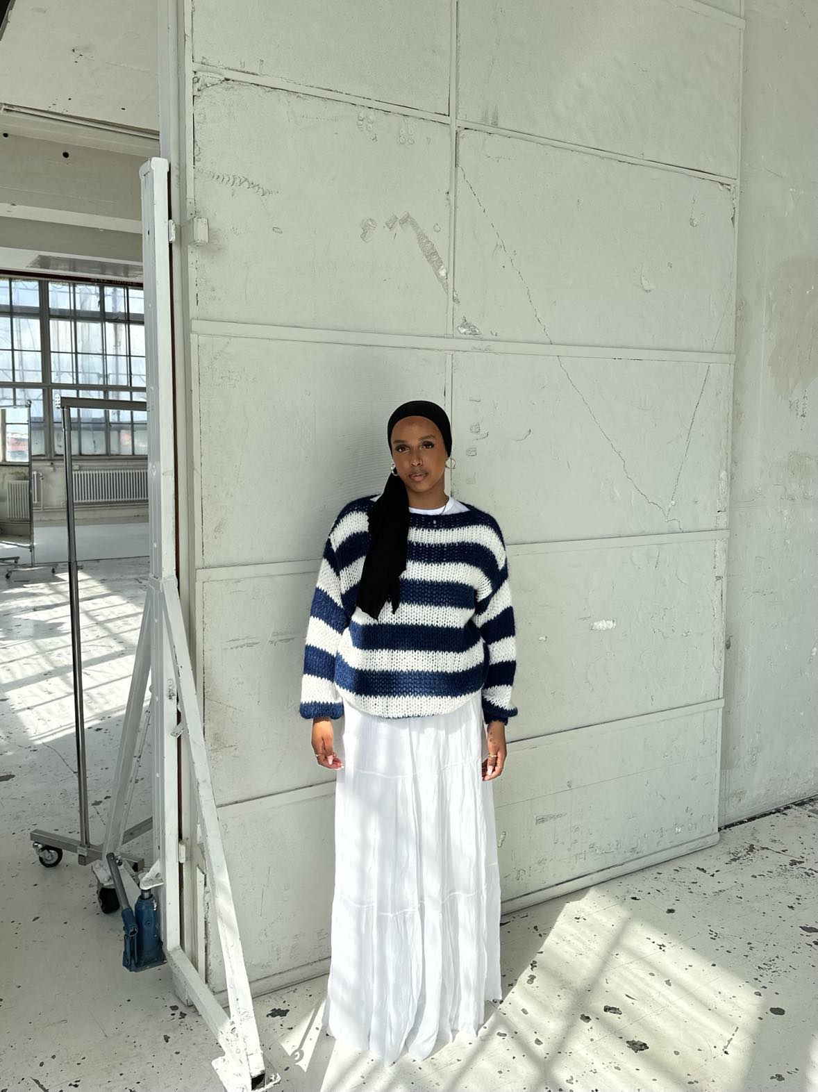 Knitted and Striped Oversized Women's Sweater - Harper