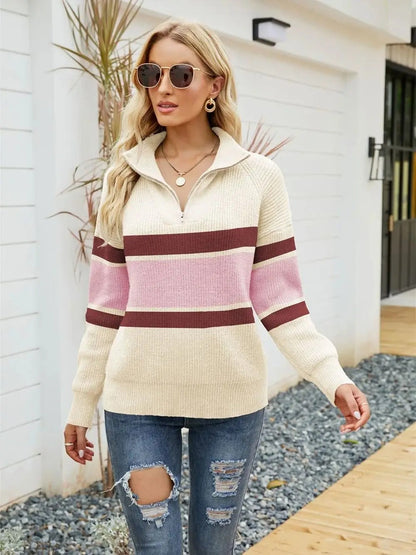 Knitted Half-Zip Jumper - Sienna