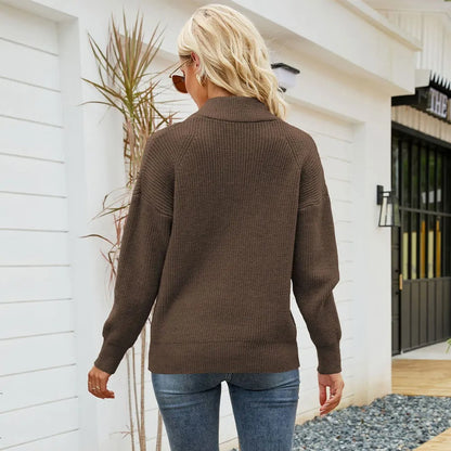 Knitted Half-Zip Jumper - Sienna