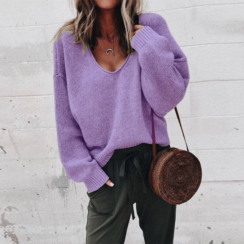 Knitted Oversized Women's Sweater - Aurora
