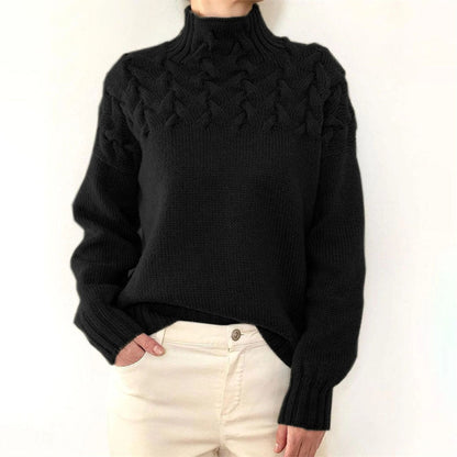 Knitted Turtleneck Sweater for Women – Elara