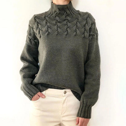 Knitted Turtleneck Sweater for Women – Elara