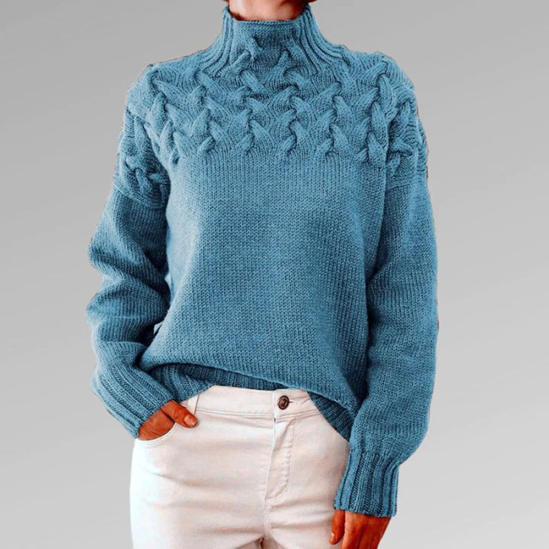 Knitted Turtleneck Sweater for Women – Elara