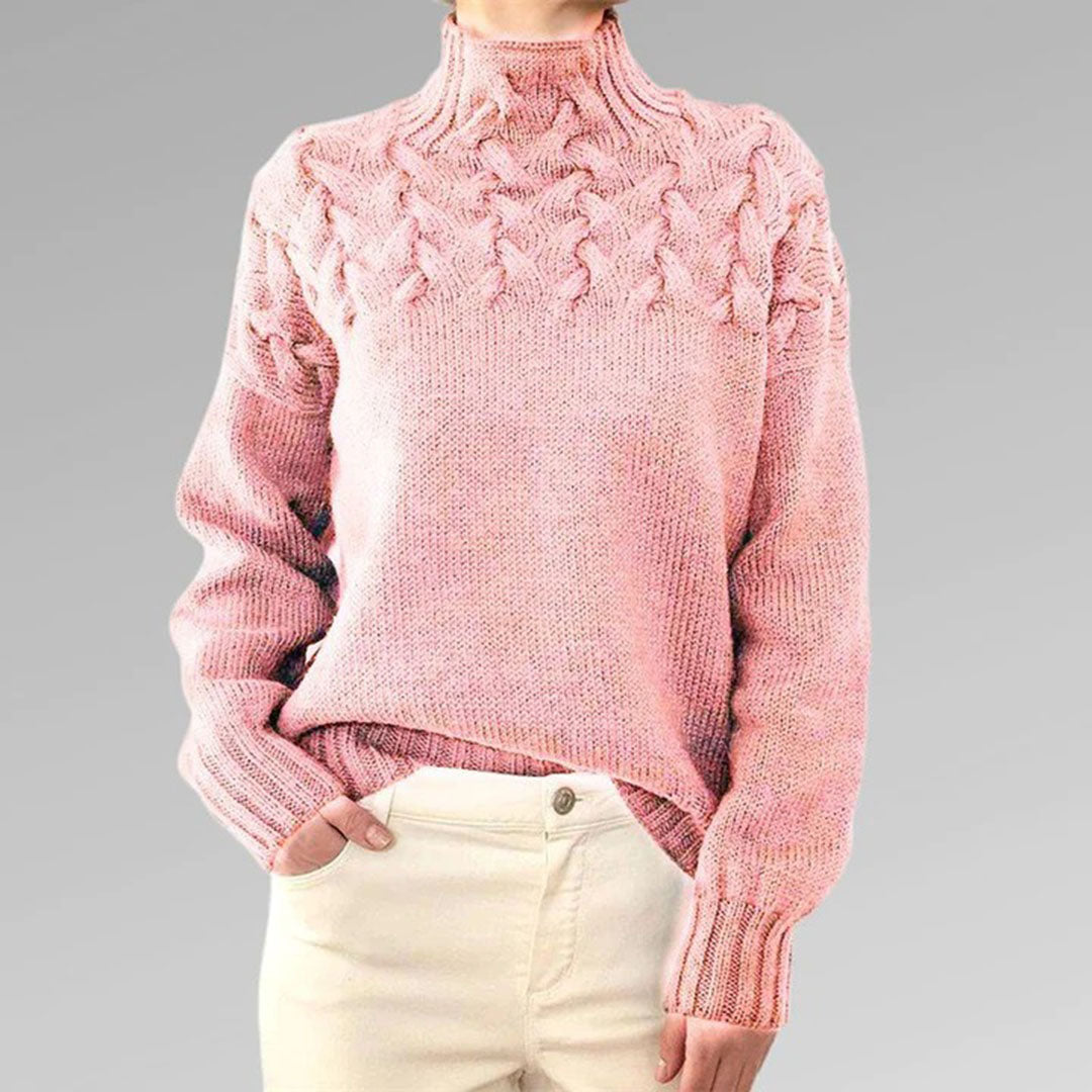 Knitted Turtleneck Sweater for Women – Elara