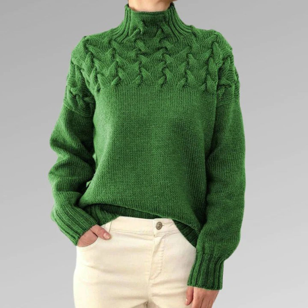 Knitted Turtleneck Sweater for Women – Elara
