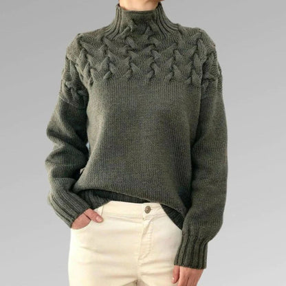 Knitted Turtleneck Sweater for Women – Elara