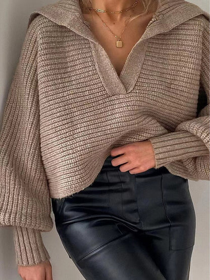 Knitted V-Neck Jumper - Isolde