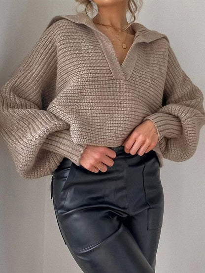 Knitted V-Neck Jumper - Isolde