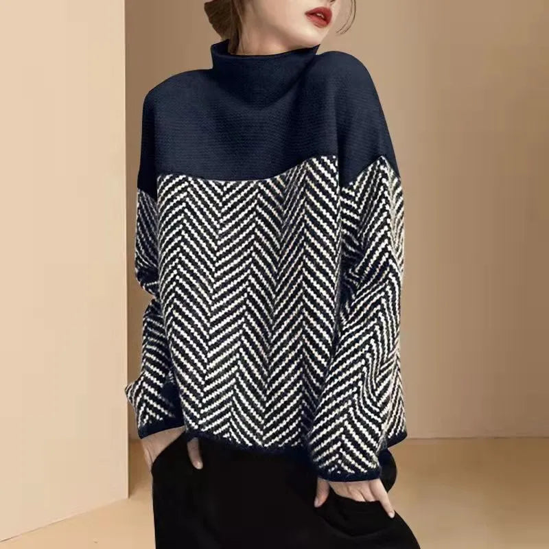 Knitted Women's Sweater - Vintage Charm