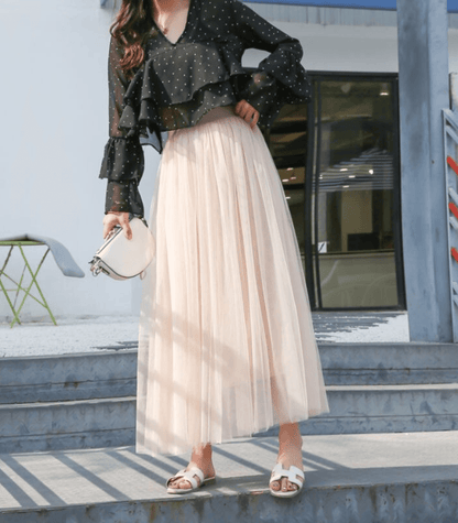Evadne – Ankle-Length Skirt with High Waist