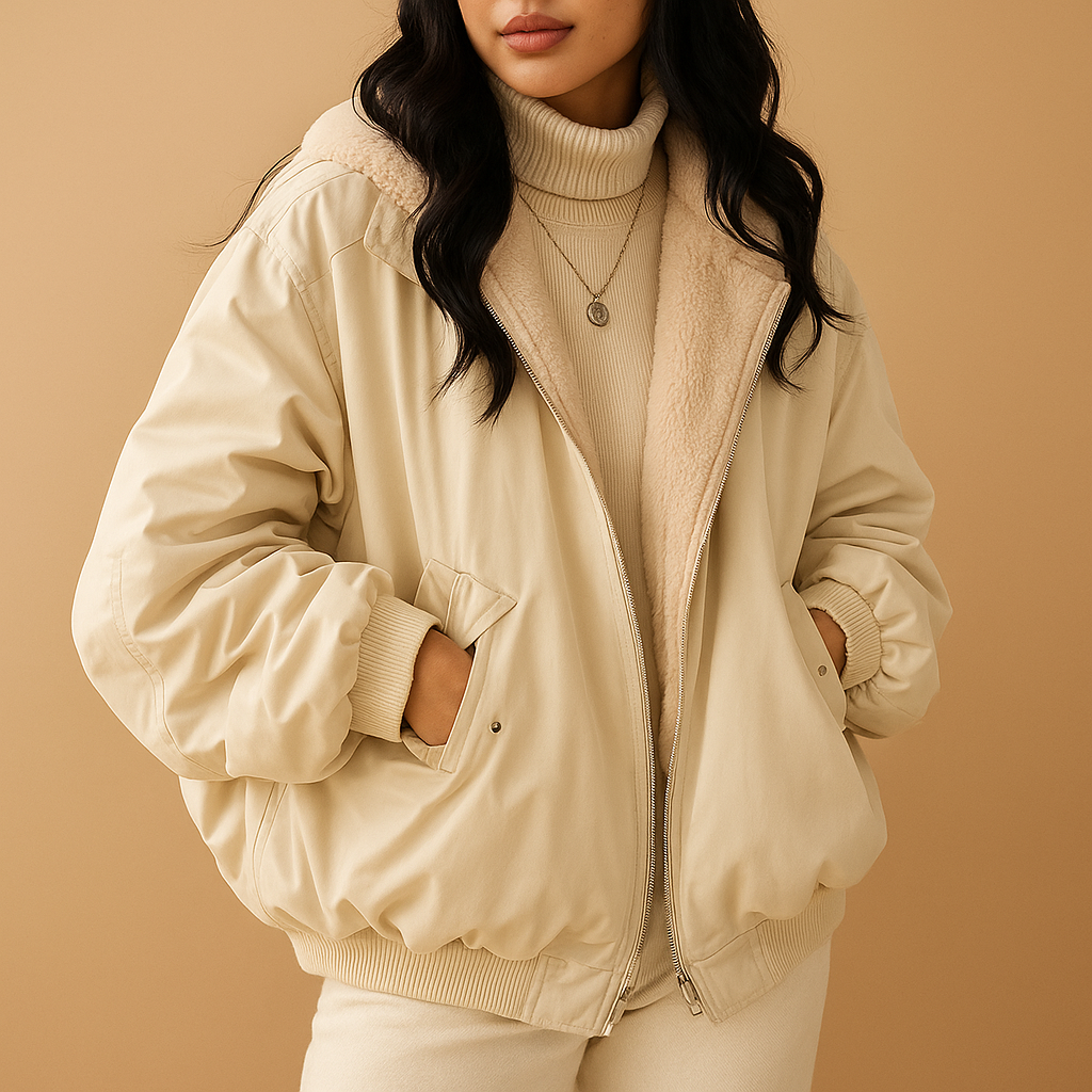 Ladies' Parka Jacket with Hood - Cozy & Chic