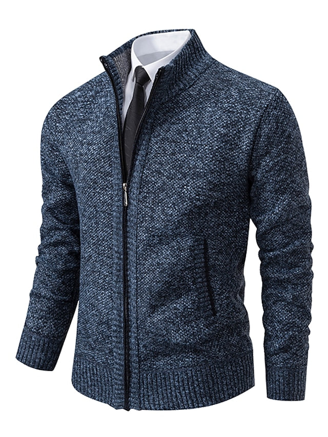 Men's Cozy Ribbed Knit Sweater Jacket