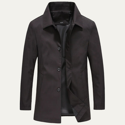 Men’s Classic Single Breasted Car Coat