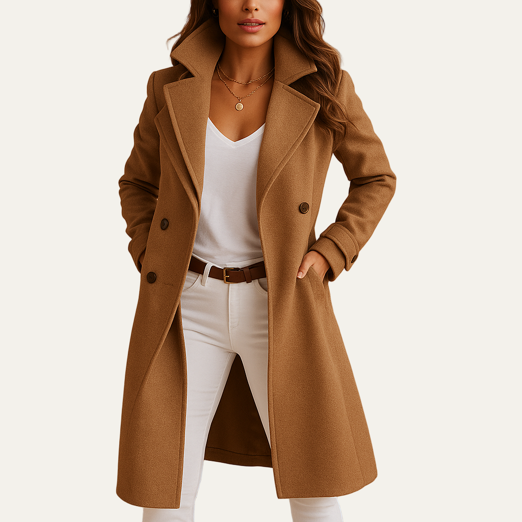 Women’s Double Breasted Mid Length Peacoat
