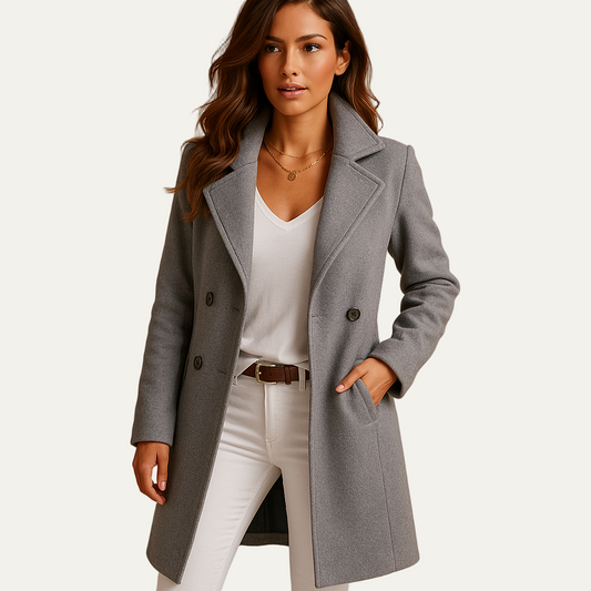 Women’s Double Breasted Mid Length Peacoat