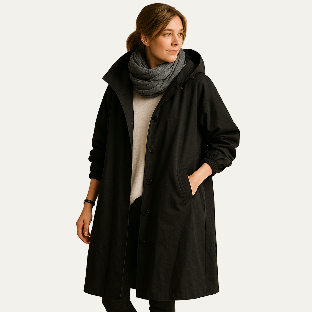 Women’s Mid Length Hooded Funnel Neck Parka