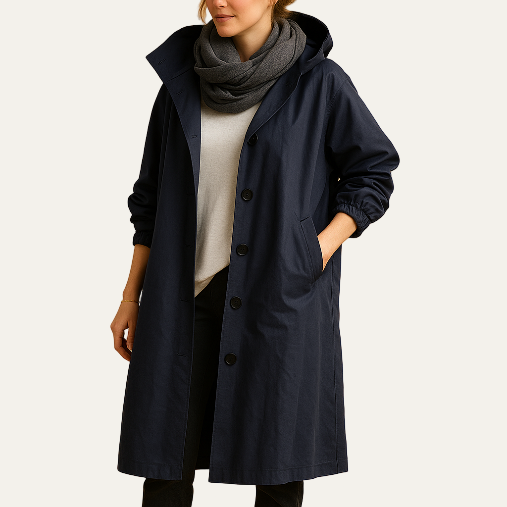 Women’s Mid Length Hooded Funnel Neck Parka