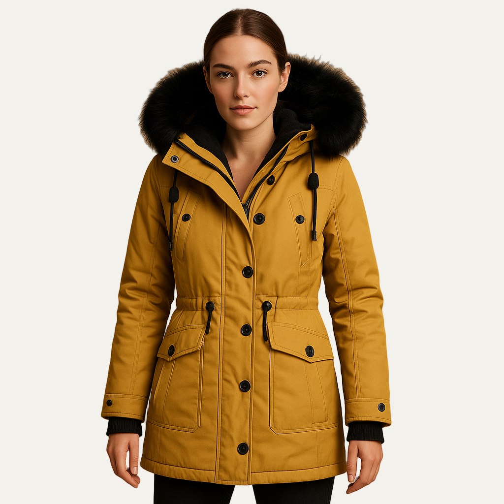 Women’s Faux Fur Hooded Cinched Waist Parka