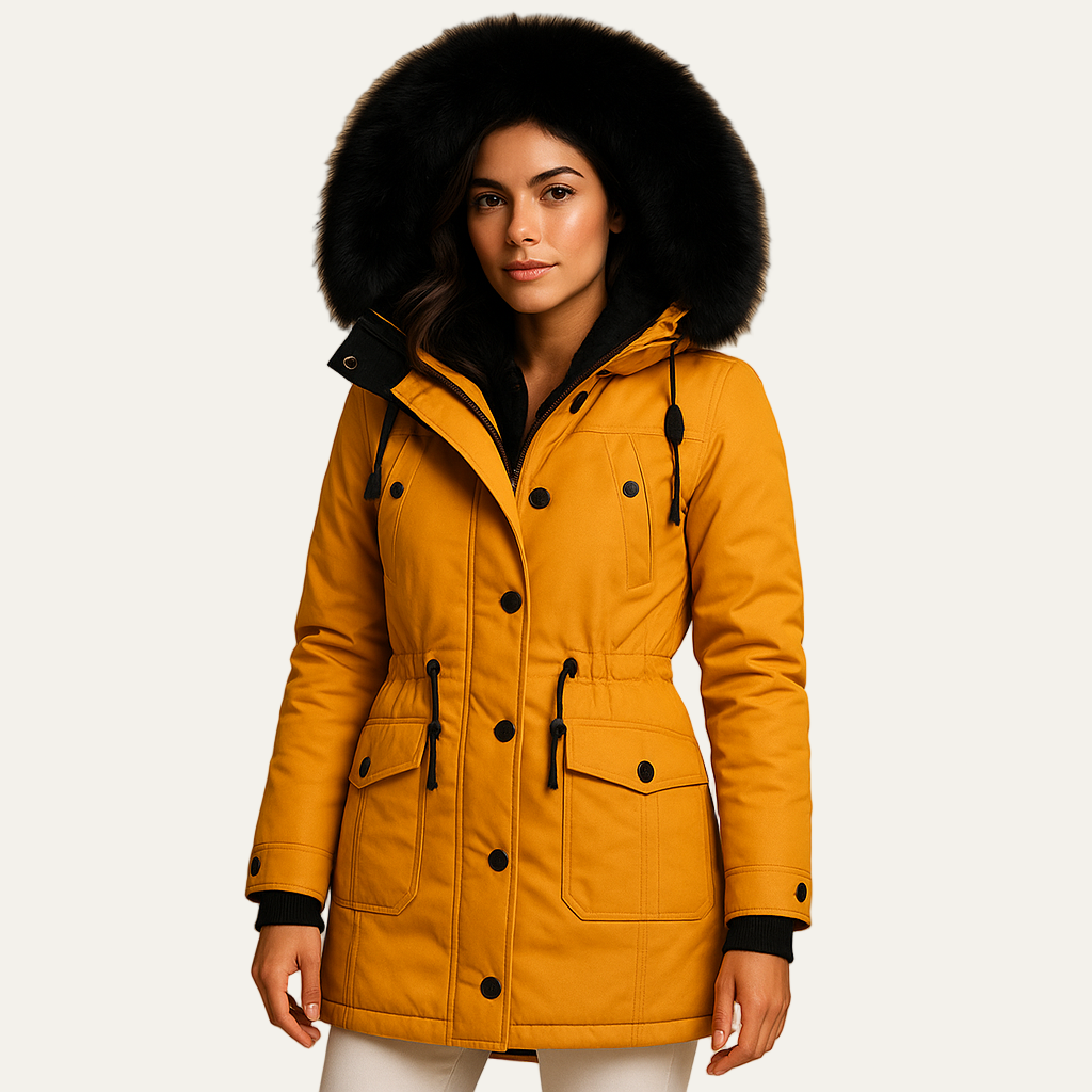 Women’s Faux Fur Hooded Cinched Waist Parka