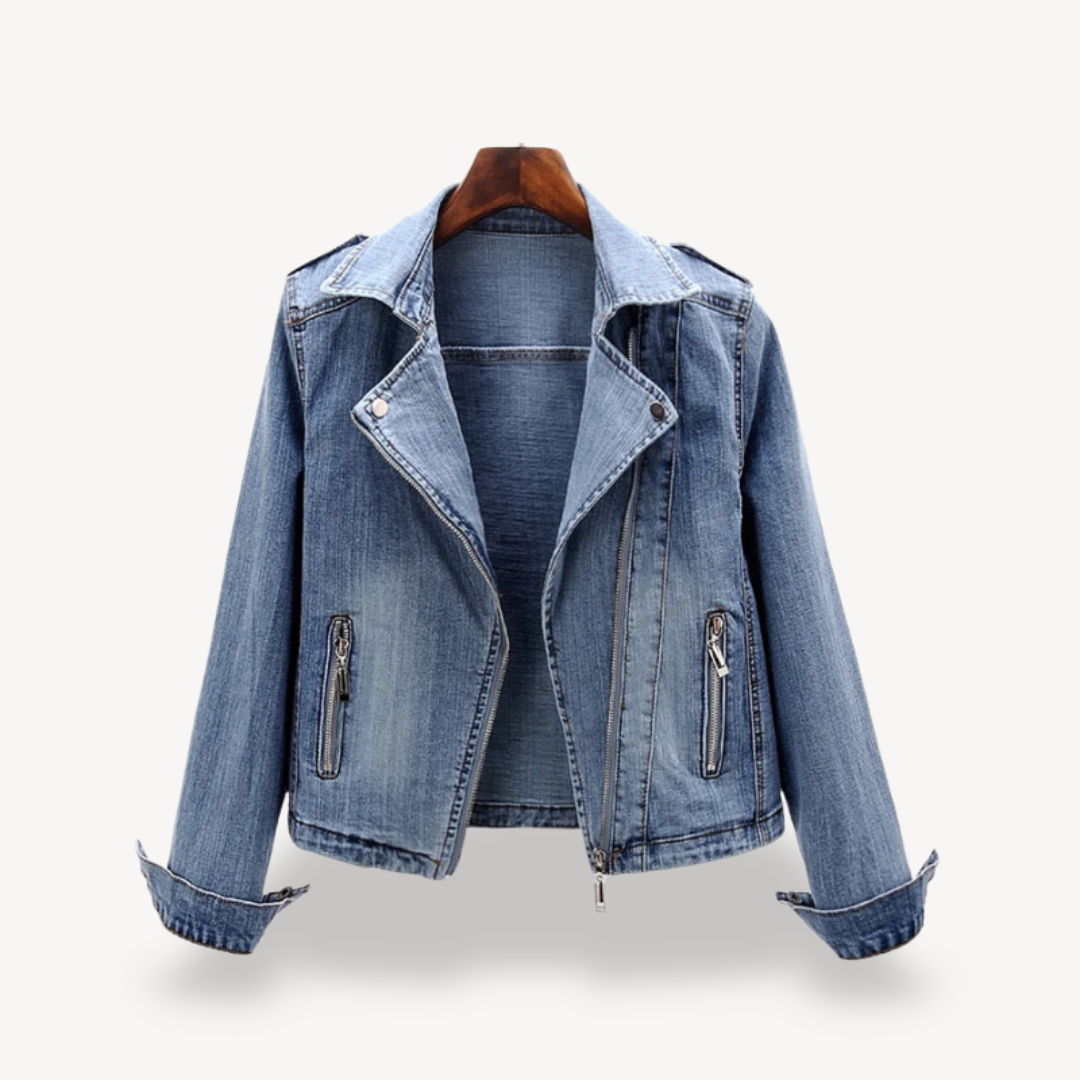 Denim Biker Jacket for Women