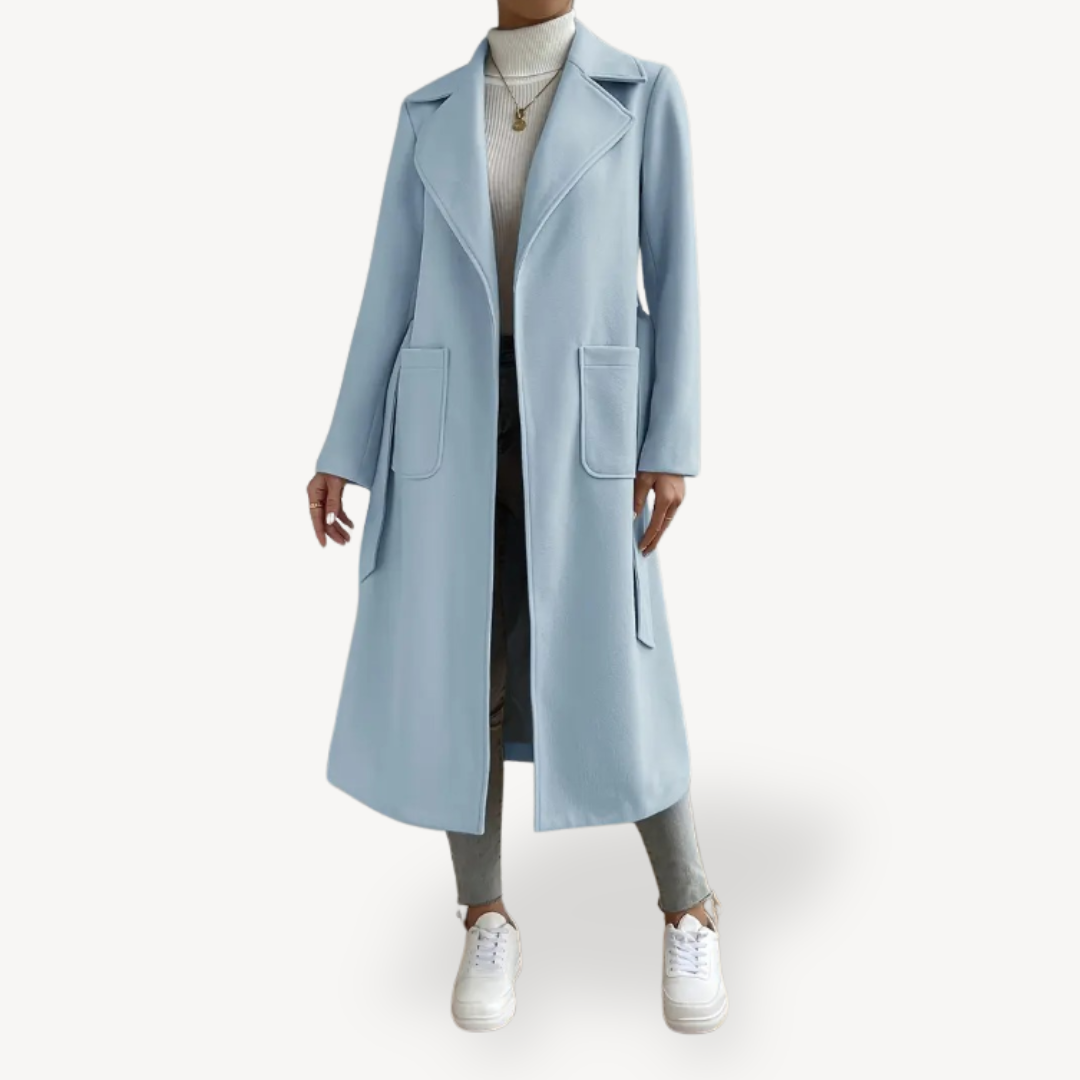 Women's Long Open Coat with Pockets