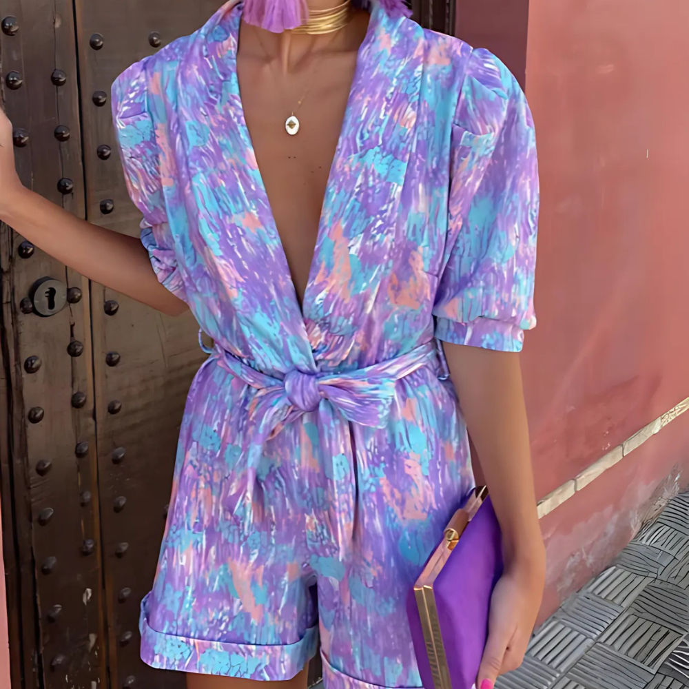 Elegant V-Neck Jumpsuit for Ladies - BritishElegance