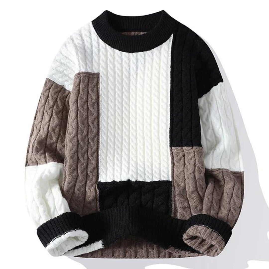 Men's Multicolor Crew Neck Knit Sweater