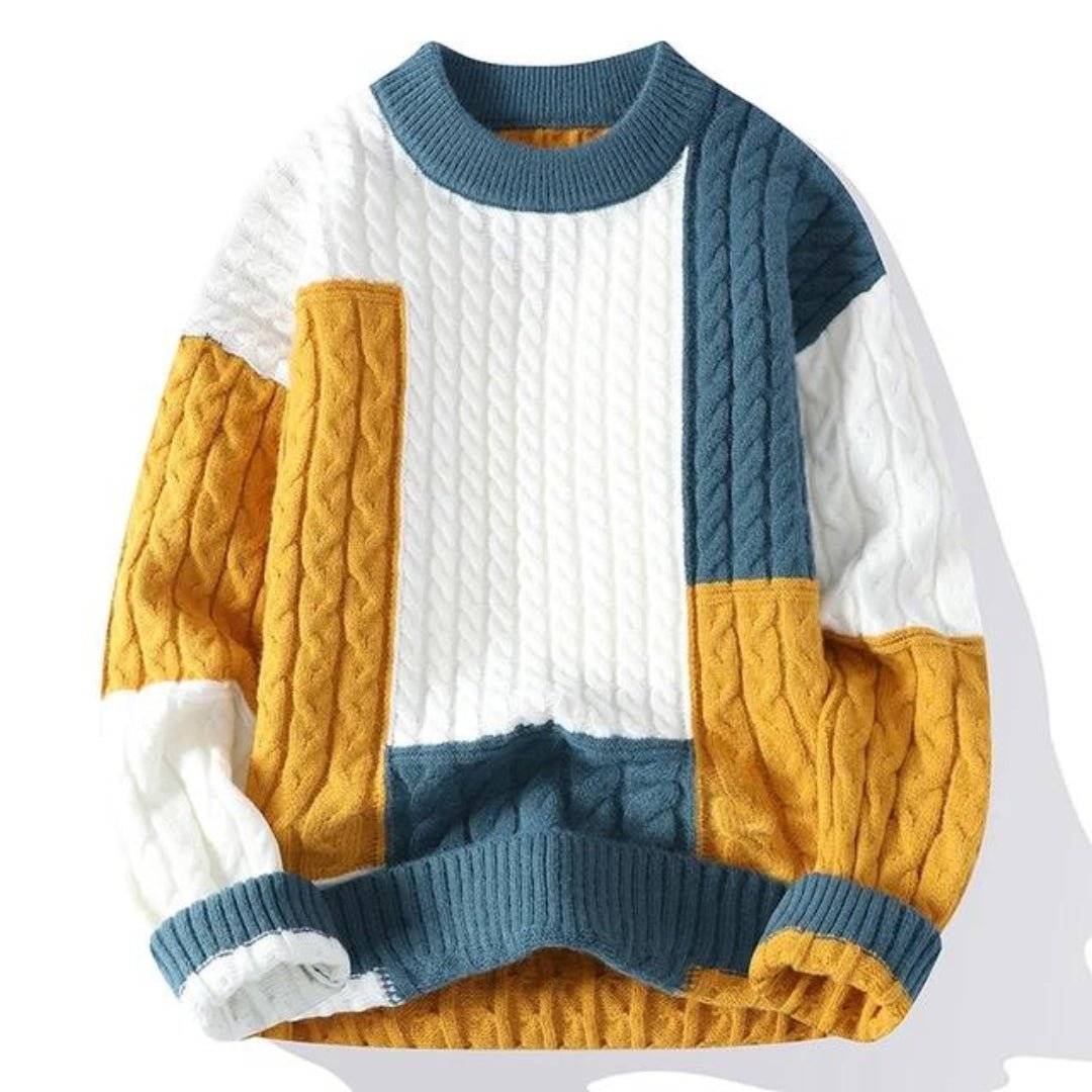 Men's Multicolor Crew Neck Knit Sweater