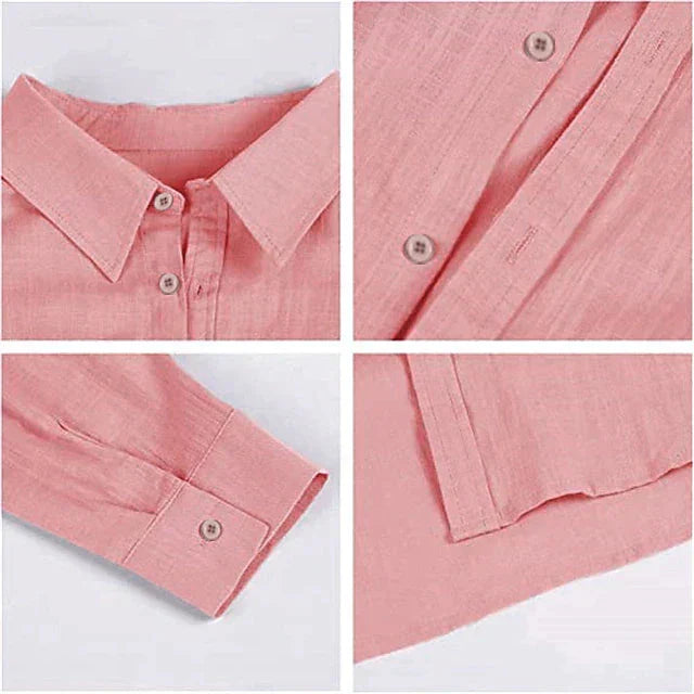 Zander | Men’s Linen Shirt – Cotton-Linen Blend Casual Summer Button-Down