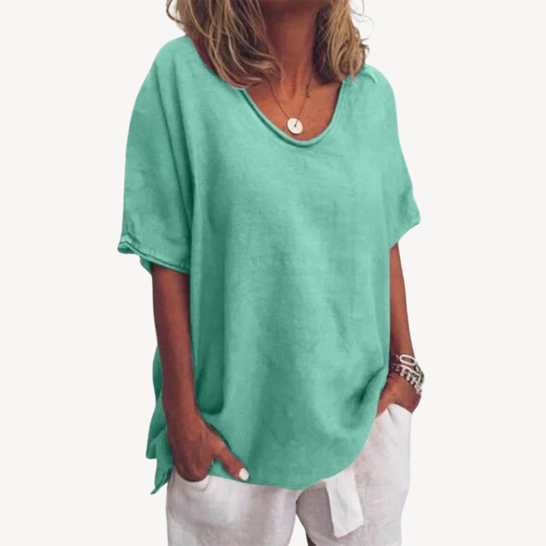 Women's Linen Blend Casual T-Shirt