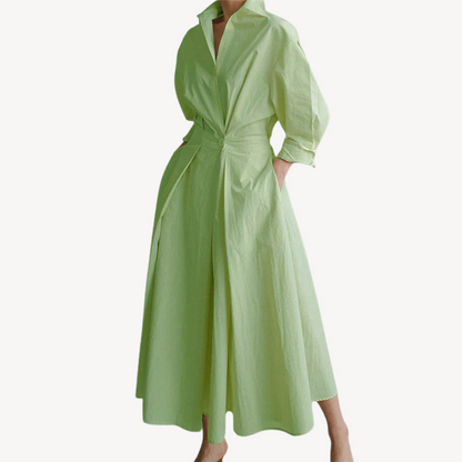 Women's Cotton Linen Blend Shirt Dress