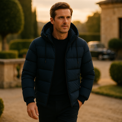 Men’s Elegant Hooded Quilted Puffer Jacket