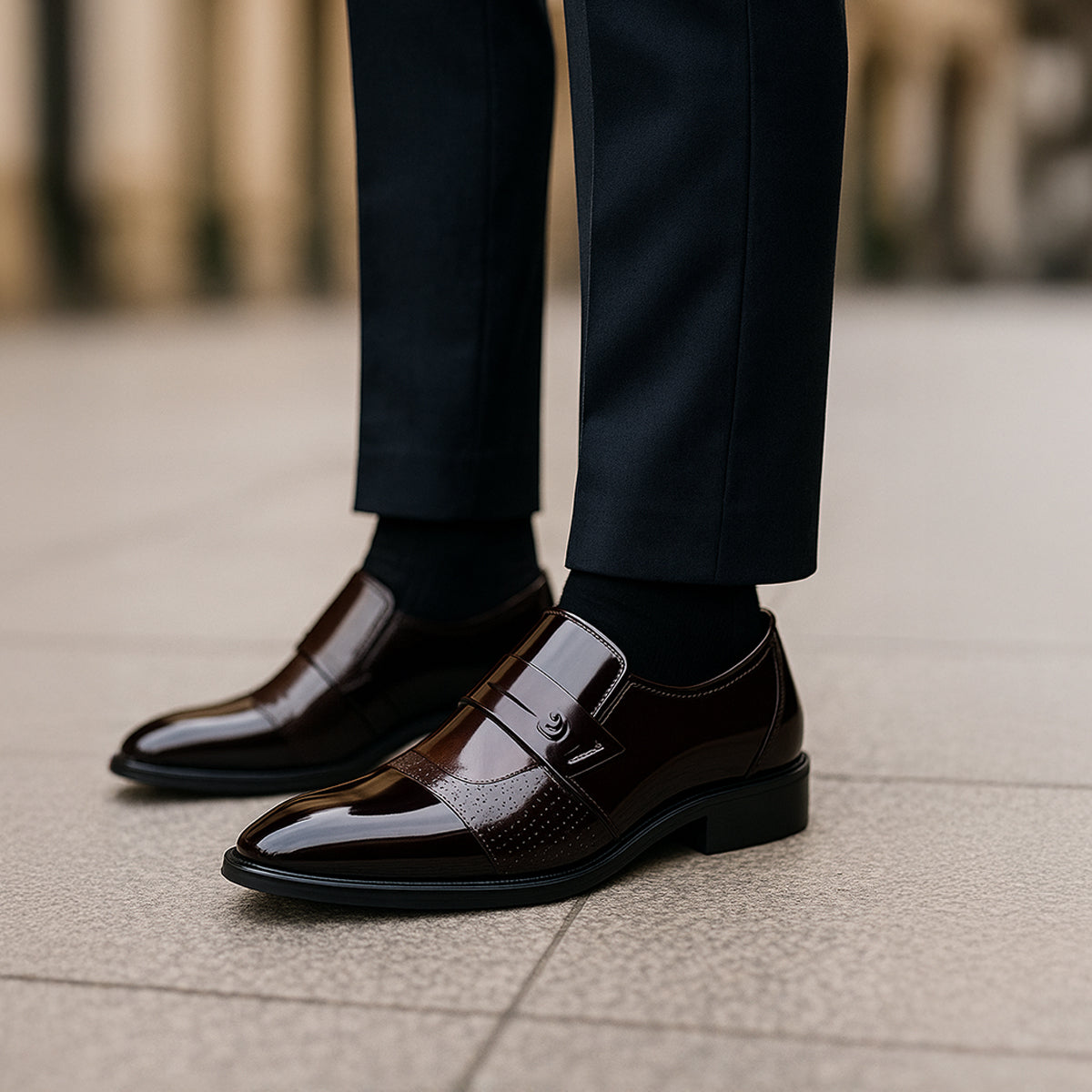 The Sirmione Men’s Patent Leather Loafers – Luxury Slip On Formal Dress Shoe