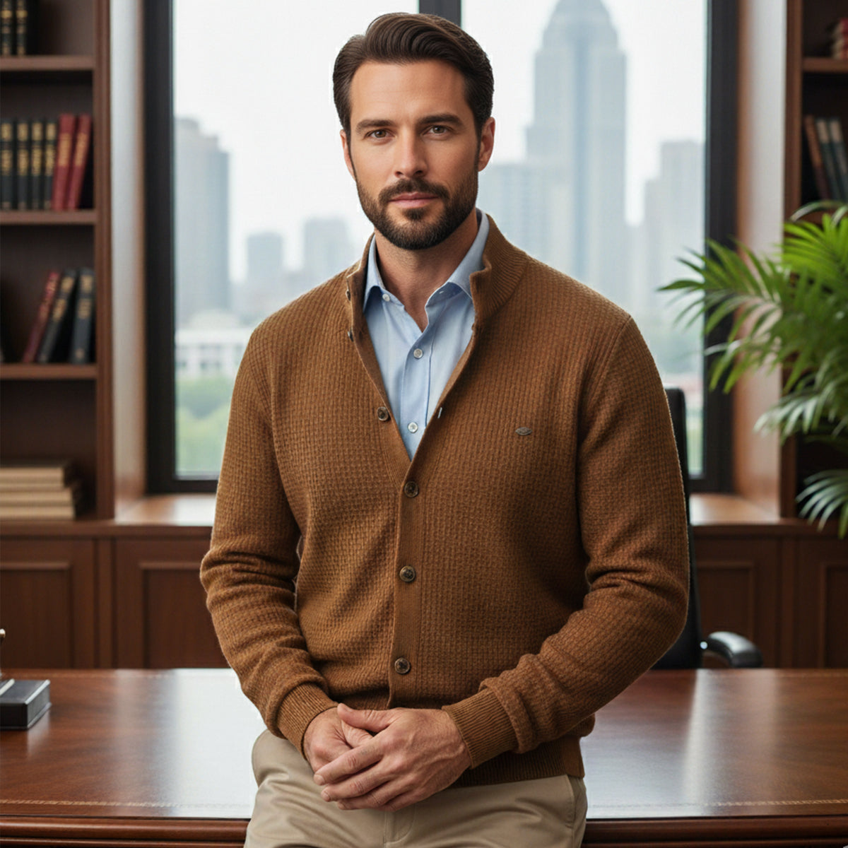The Caernarfon Men's Casual Button Up Knitted Cardigan