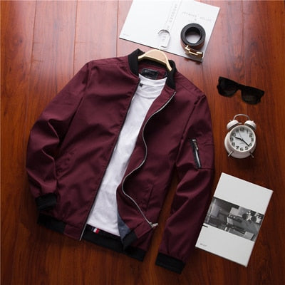 Men’s Classic Baseball Collar Bomber Jacket
